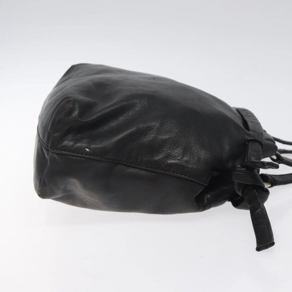 PRADA Hand Bag Leather Black Silver Auth sw622 - Picture 4 of 16